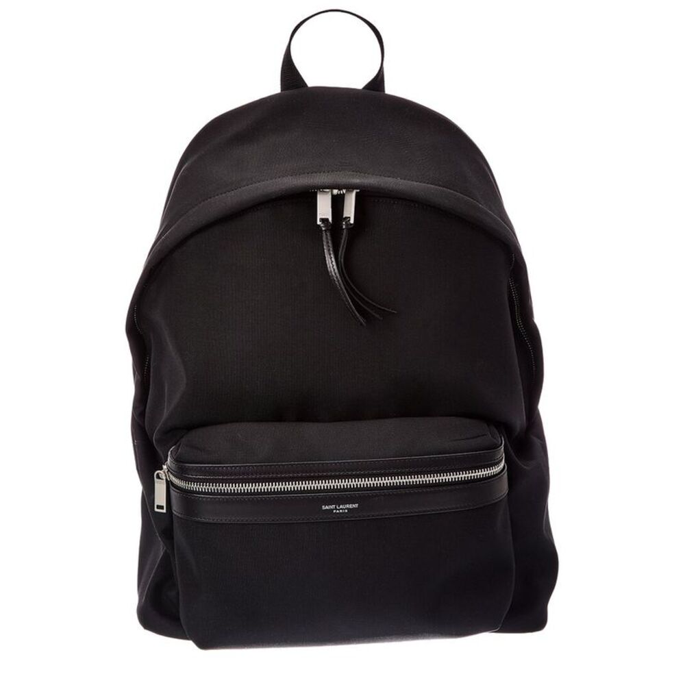 Saint Laurent City Canvas & Leather Backpack